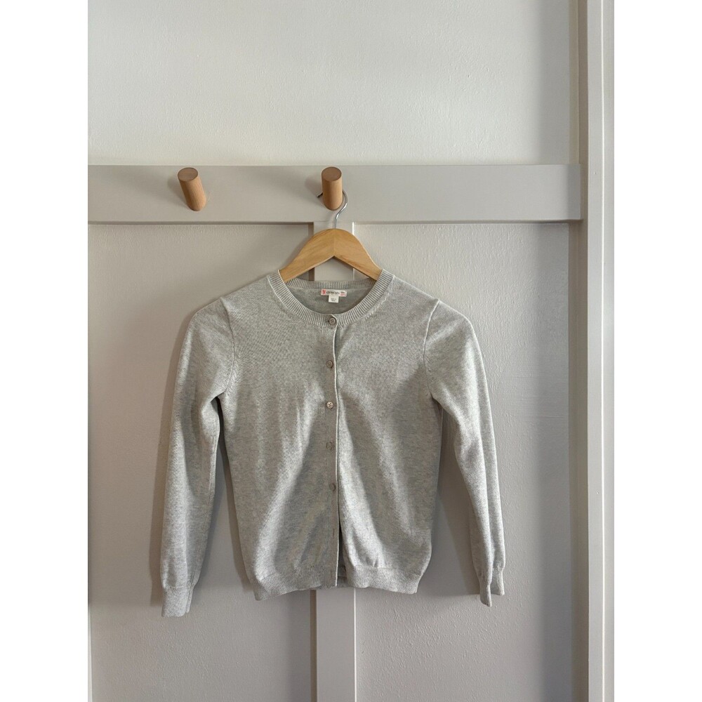 J. Crew Crewcuts Girl's grey  Cardigan Sweater 100% cotton size 10